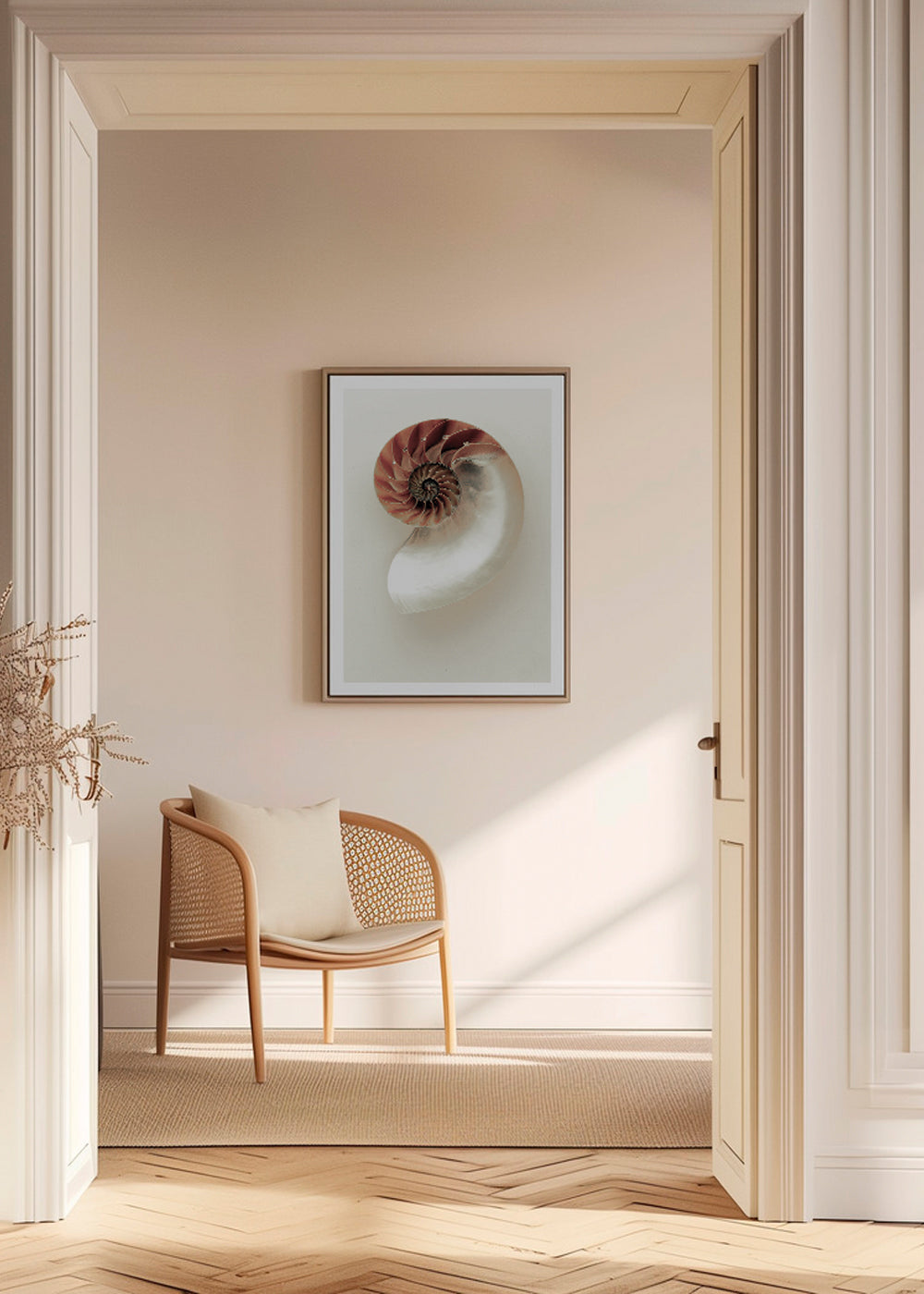 Photographie de nautile en spirale