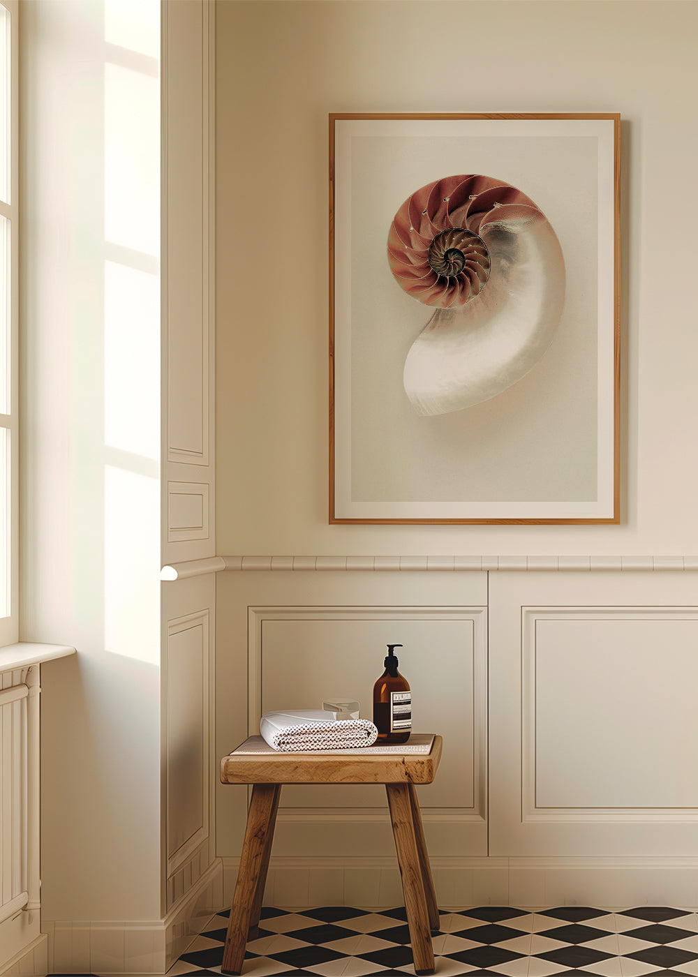 Photographie de nautile en spirale