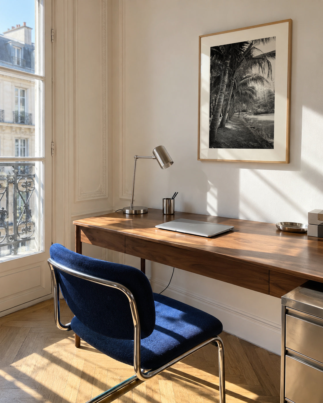 Coastal palm trees - Framed poster in an interior