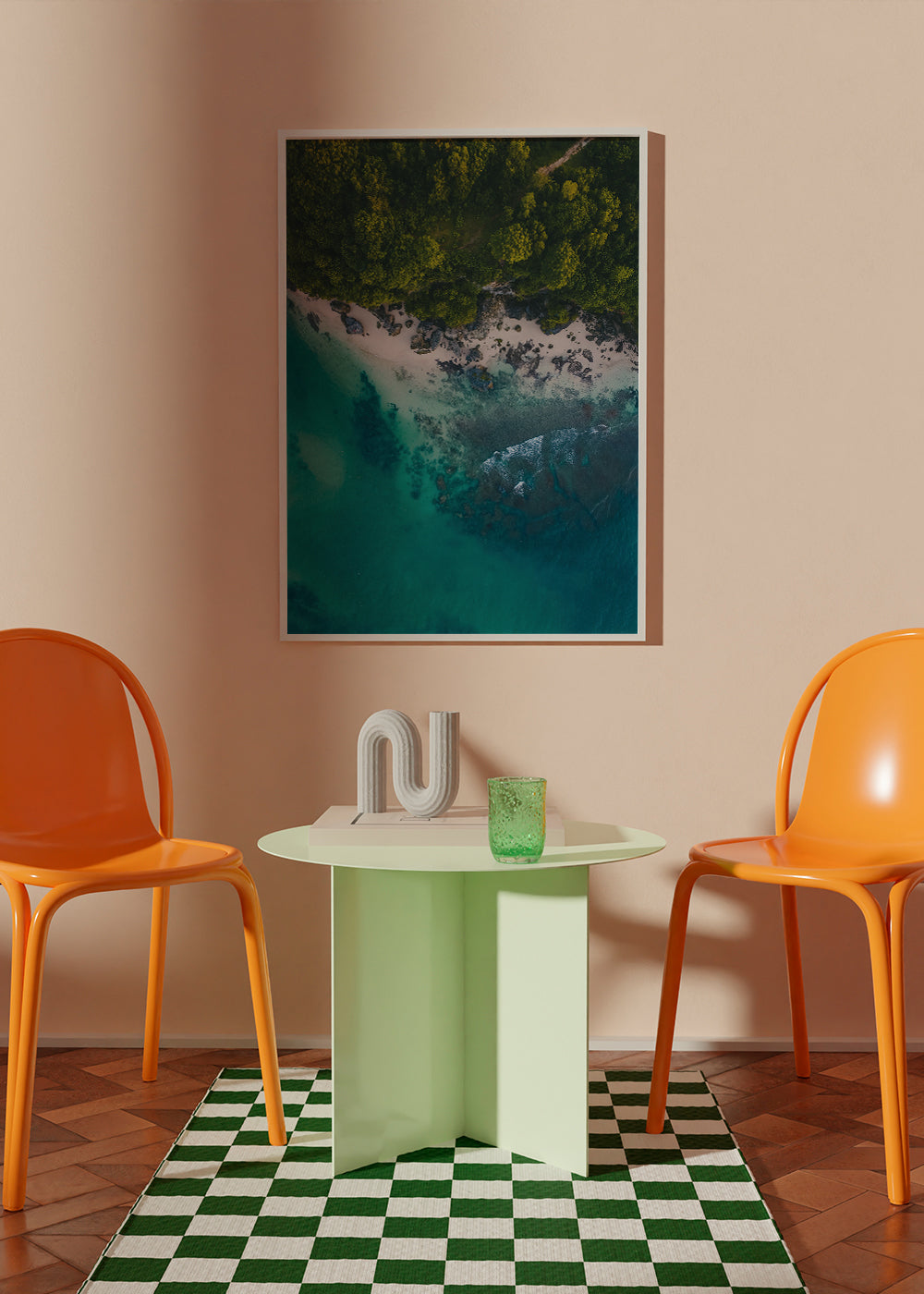 Art de paysage aérien sur côte rocheuse