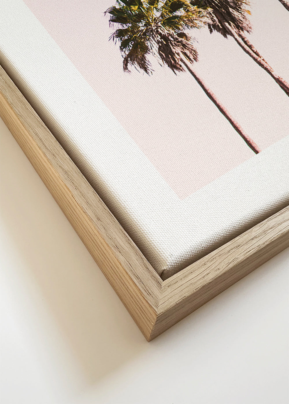 Botanische poster: palmbomen tegen roze lucht