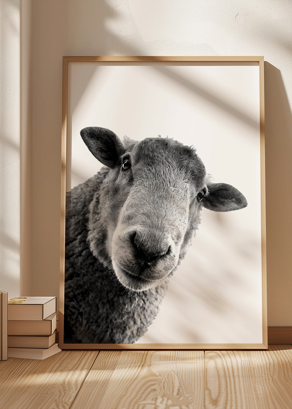 Schaap kunstwerk zwart wit