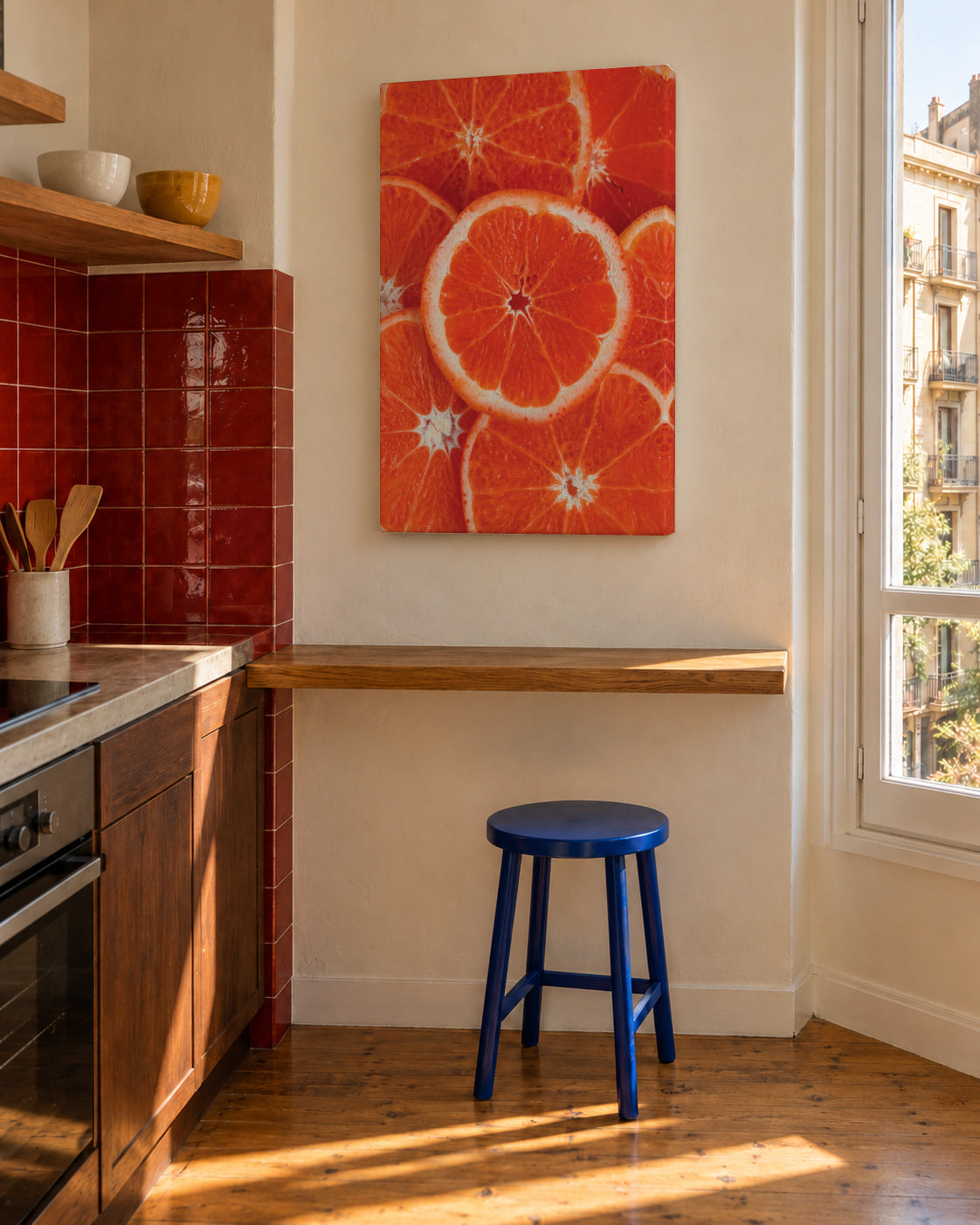 Orange lovers - Unframed canvas in an interior