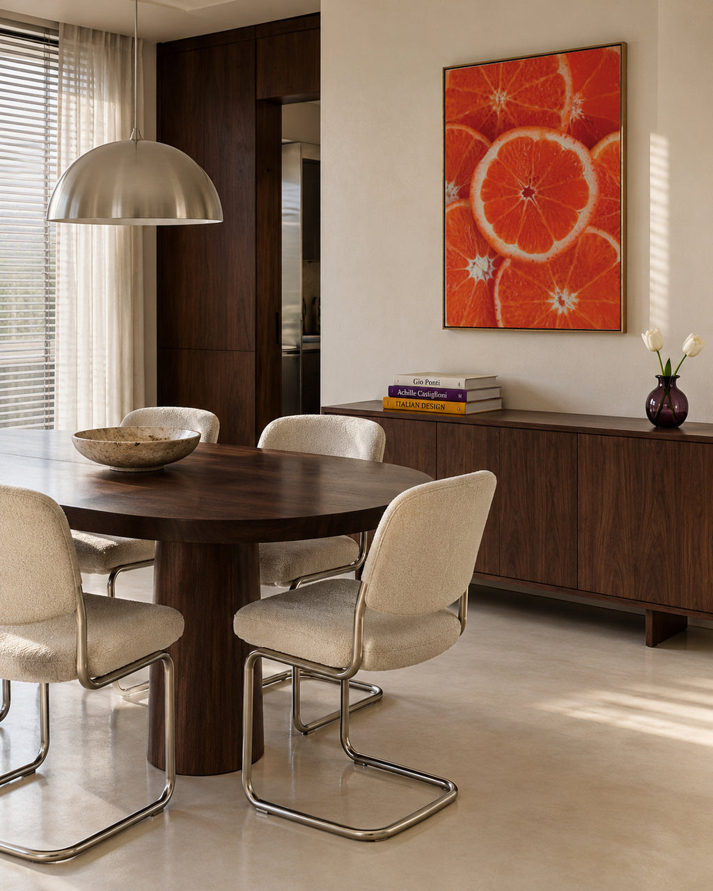 Orange lovers - Framed canvas in an interior