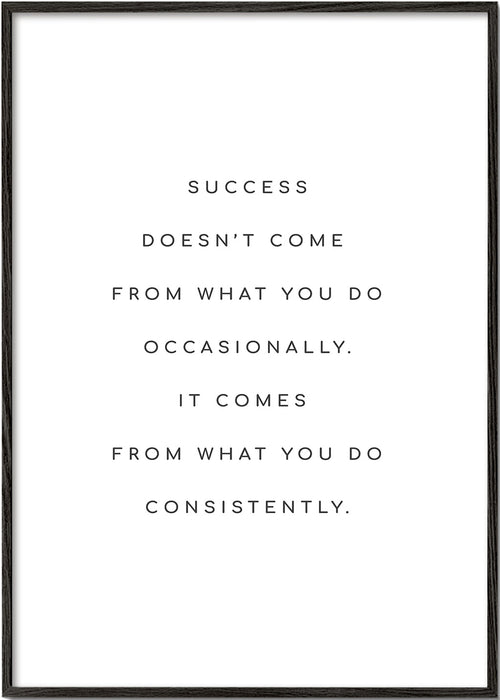 Minimalistische poster met gecentreerde motiverende quote