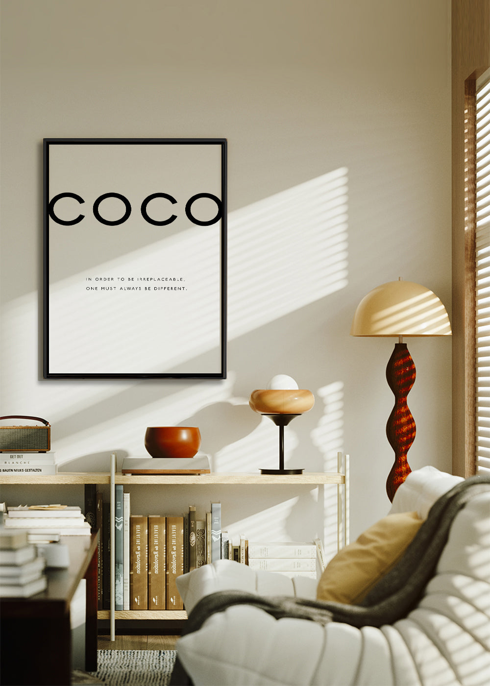 Zwart-wit poster met COCO-citaat