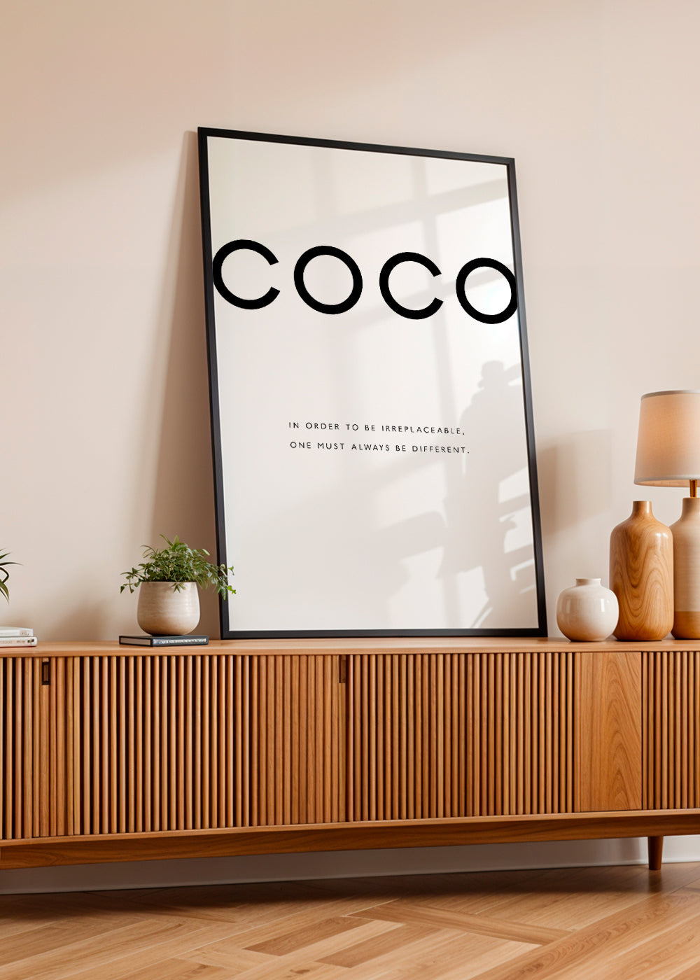Zwart-wit poster met COCO-citaat