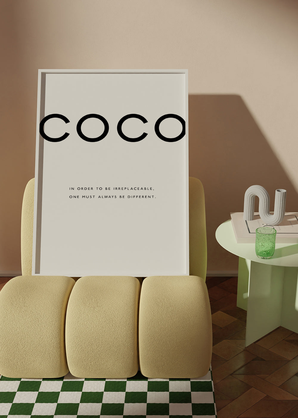 Zwart-wit poster met COCO-citaat
