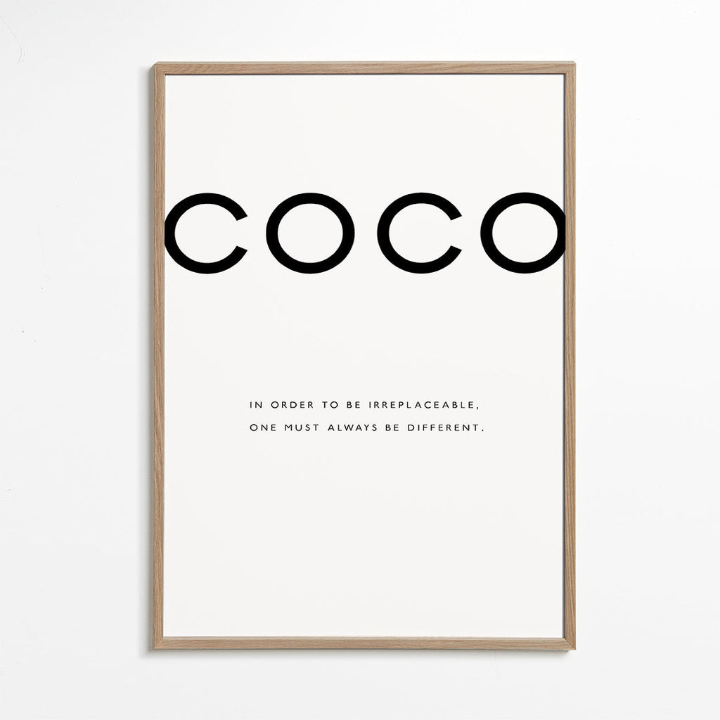 Zwart-wit poster met COCO-citaat