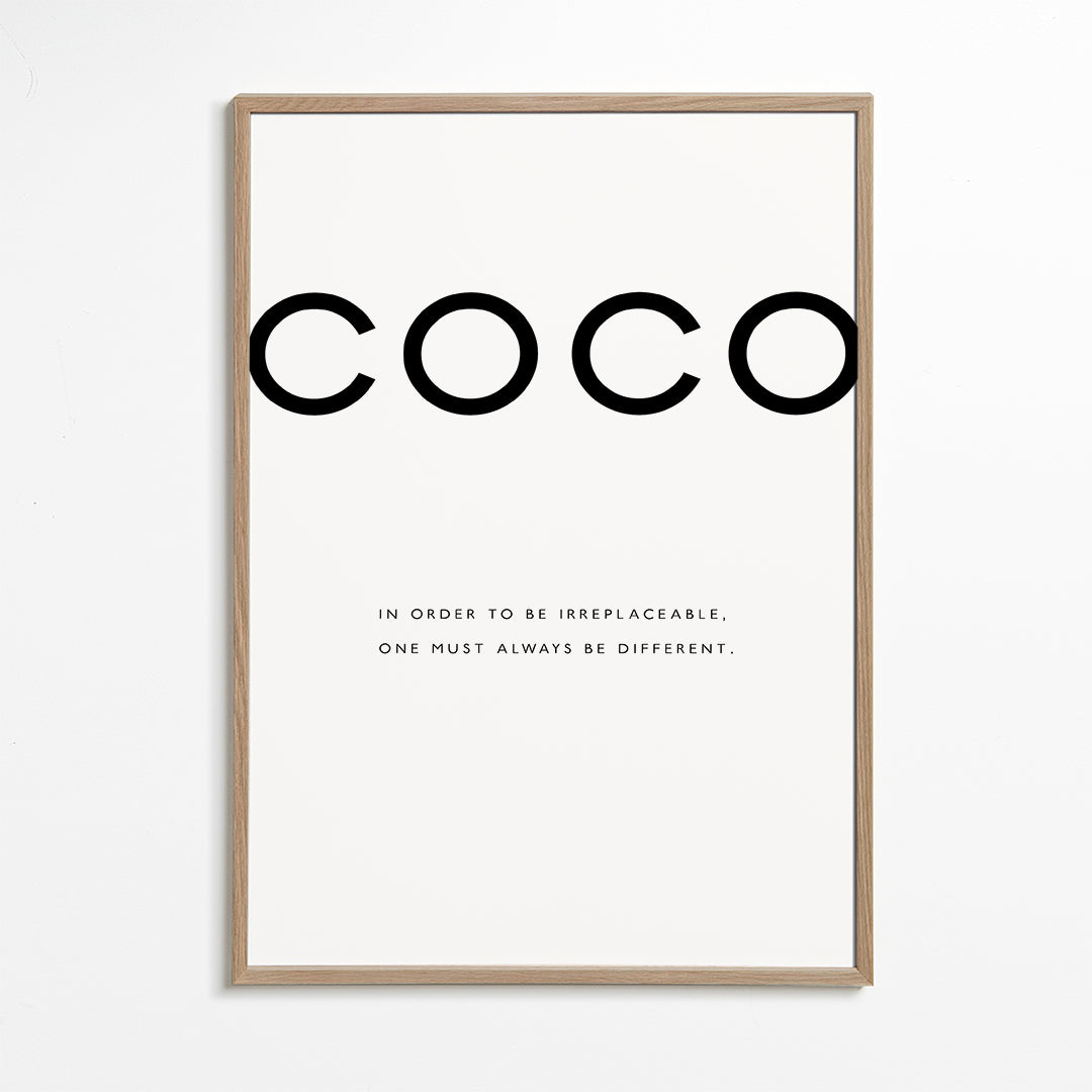Zwart-wit poster met COCO-citaat