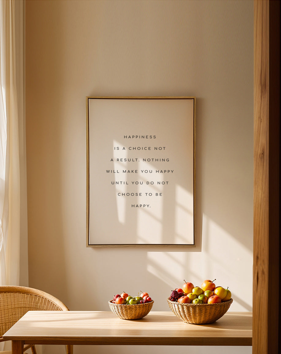 Happiness meaning quote - Framed canvas in an interior
