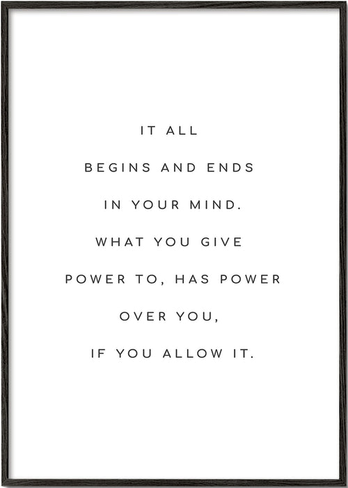 Minimalistische poster met gecentreerde quote