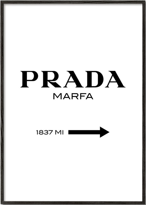 Stedenposter PRADA Marfa typografisch minimal