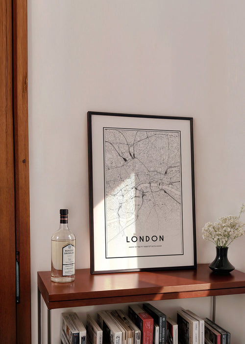 Stadsposter: Londen kaart minimalistisch