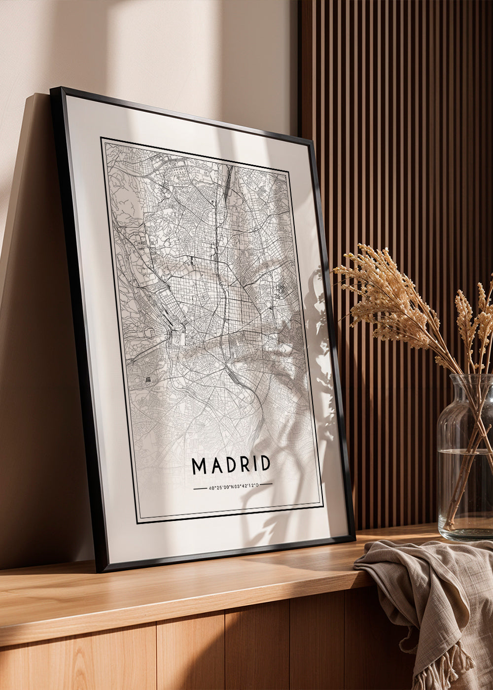 Madrid stadskaart print