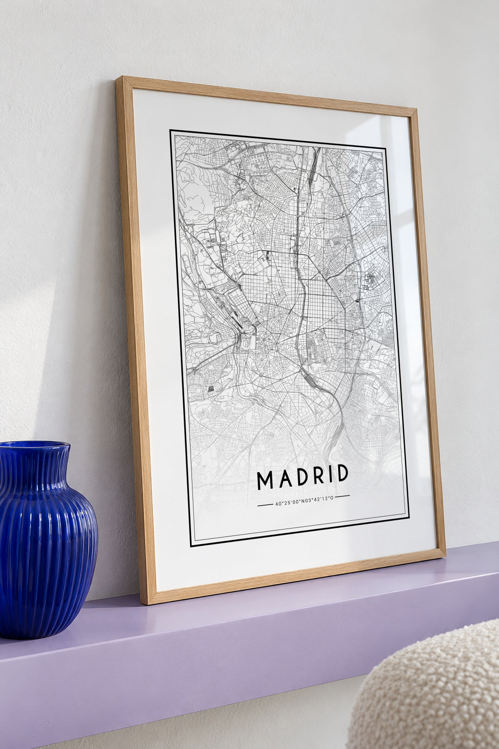 Madrid map - Framed poster detail