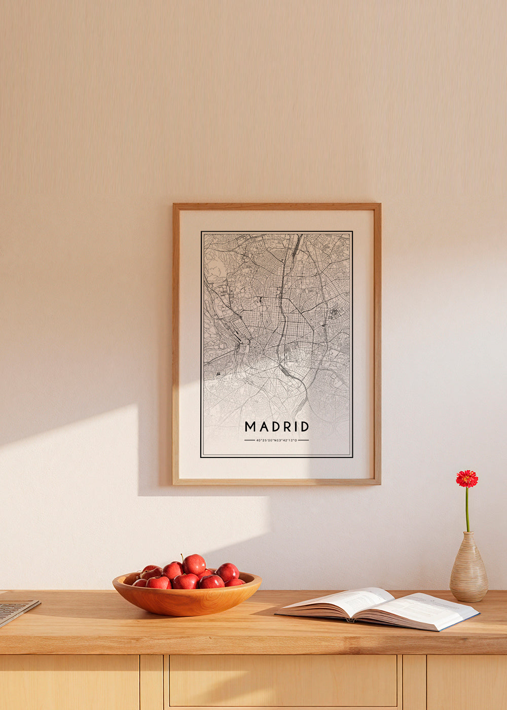 Madrid stadskaart print