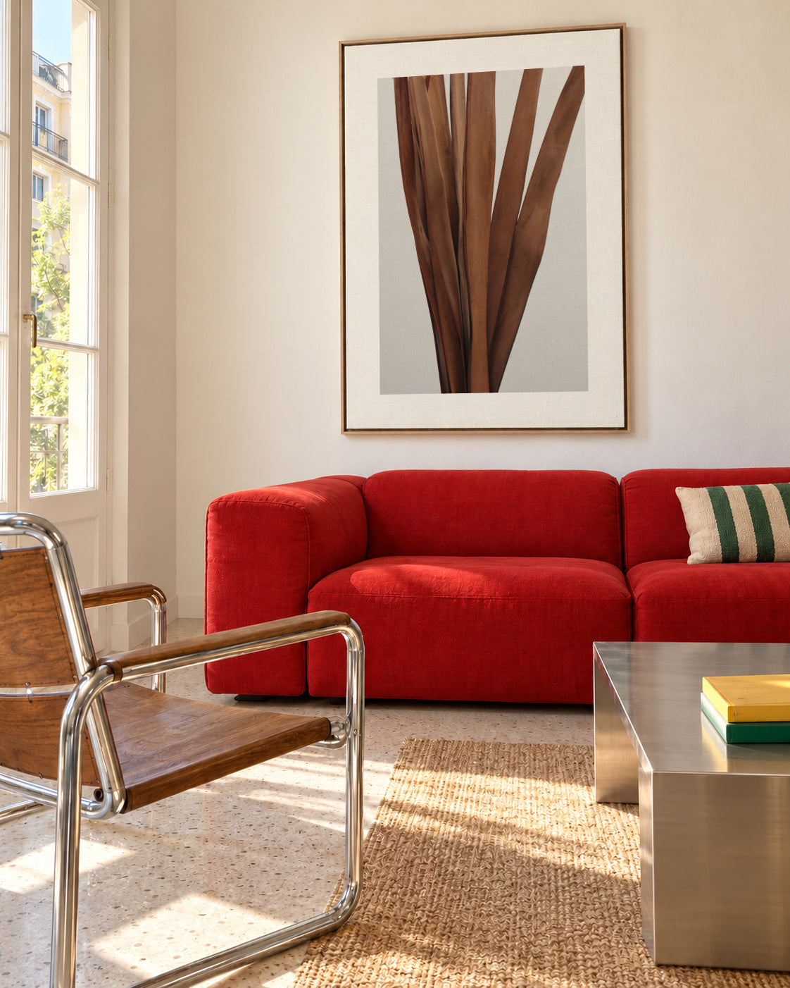 Earthy plant I - Framed canvas in an interior
