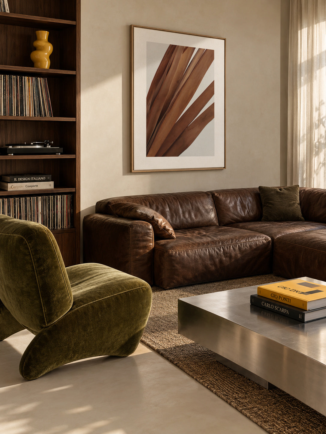 Earthy plant II - Framed canvas in an interior