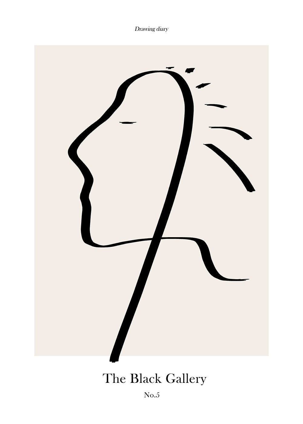 Minimalistisch gezicht lijnkunst