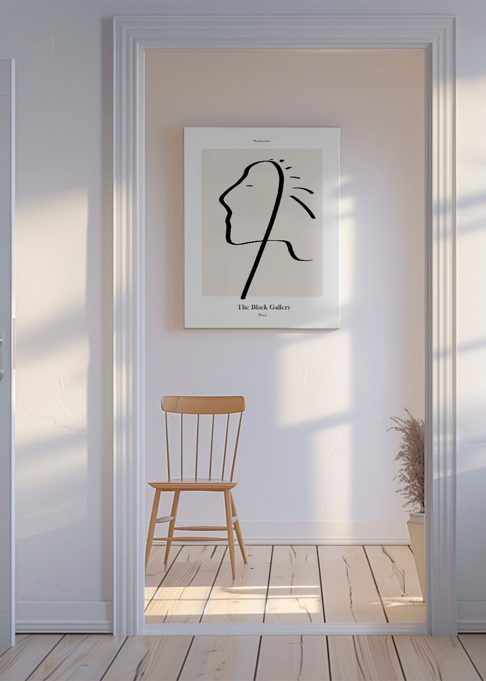 Minimalistisch gezicht lijnkunst