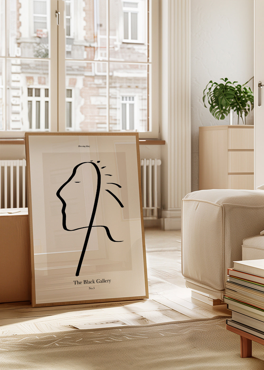 Minimalistisch gezicht lijnkunst
