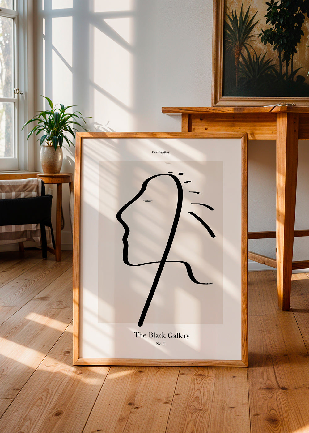 Minimalistisch gezicht lijnkunst