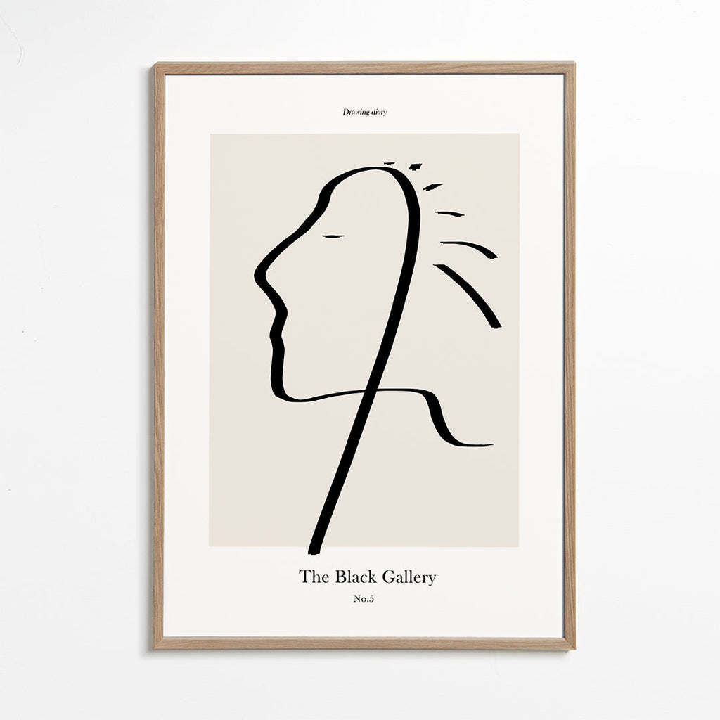 Minimalistisch gezicht lijnkunst