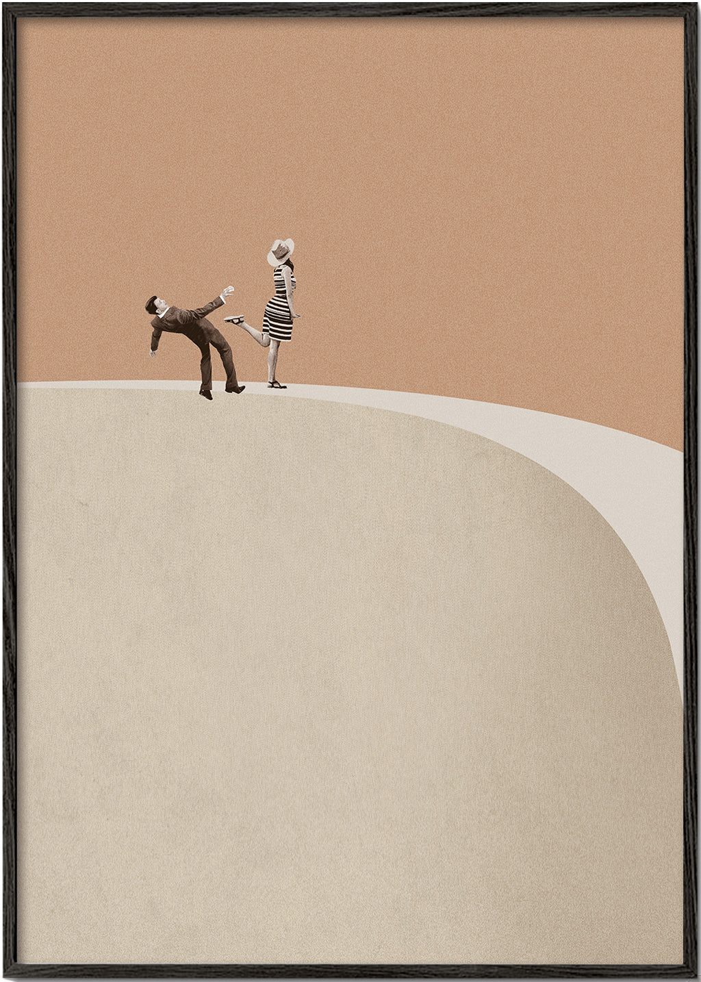 Minimalistische illustratie koppel op de rand