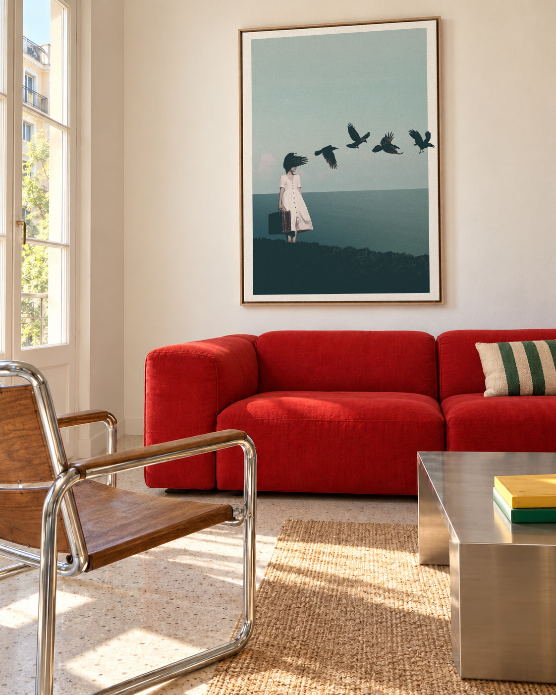 I am starting to forget your face - Framed canvas in an interior