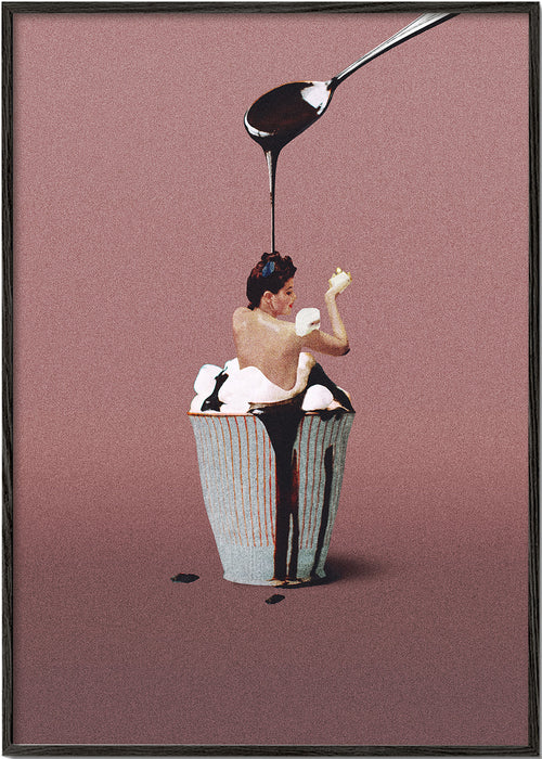 Keuken kunst met surreal cupcake