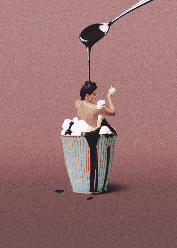 Keuken kunst met surreal cupcake