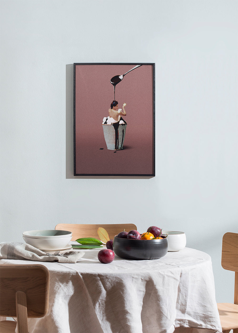 Keuken kunst met surreal cupcake