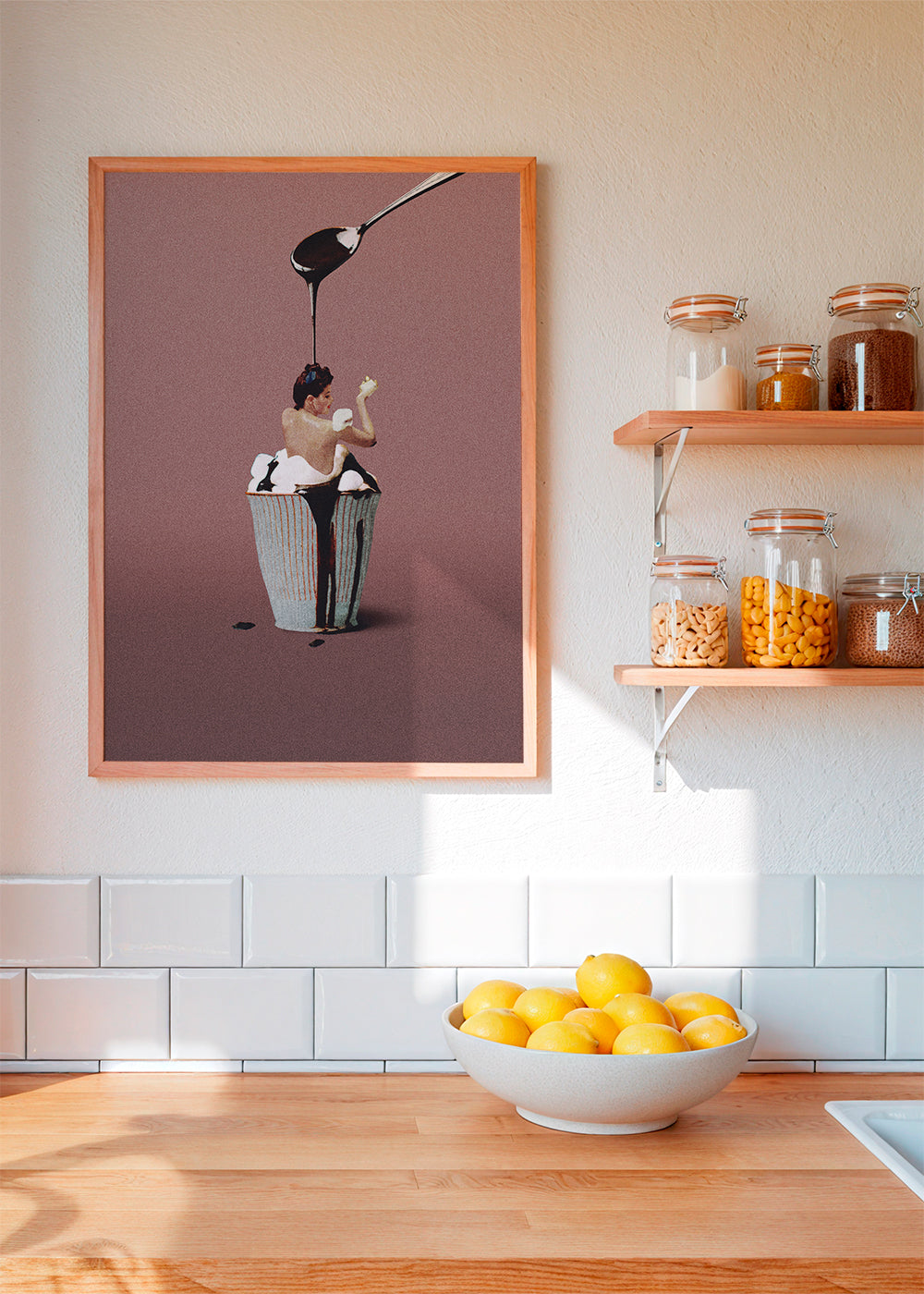 Keuken kunst met surreal cupcake
