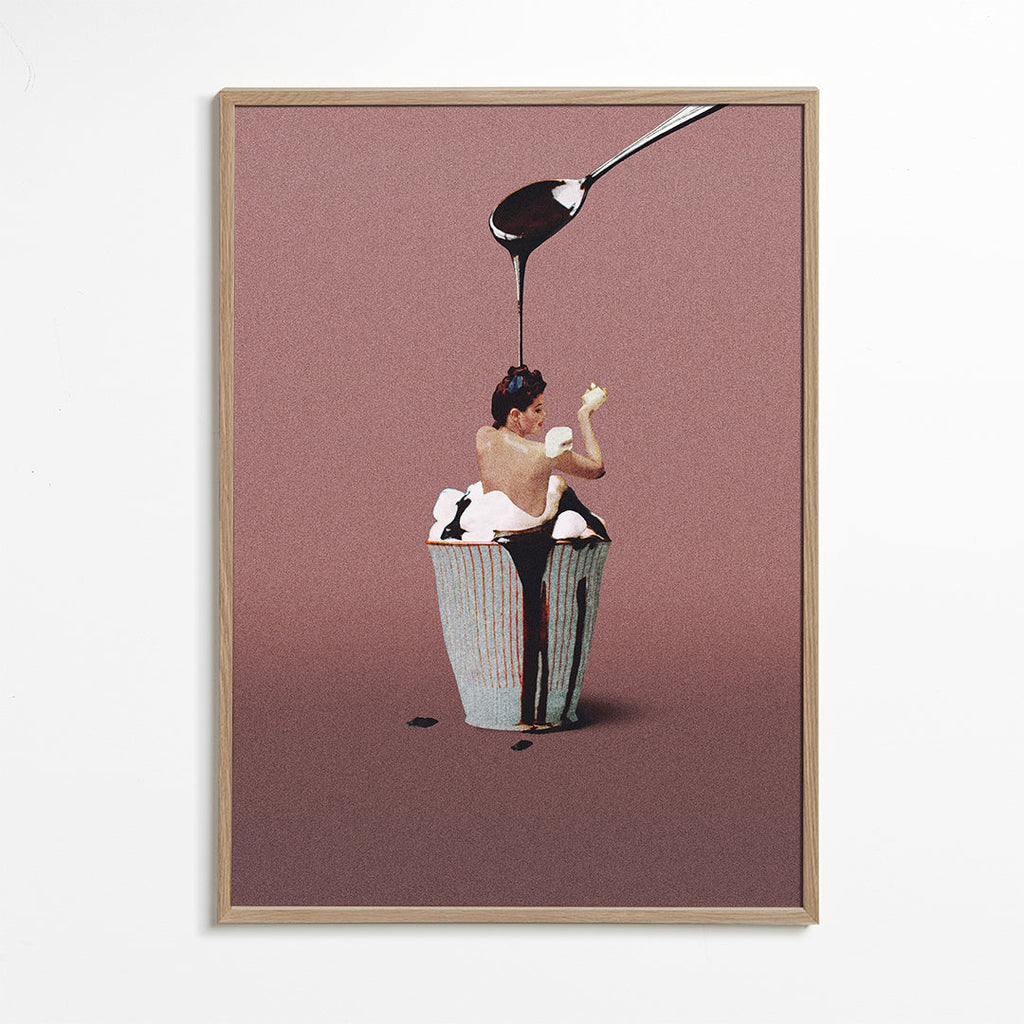 Keuken kunst met surreal cupcake