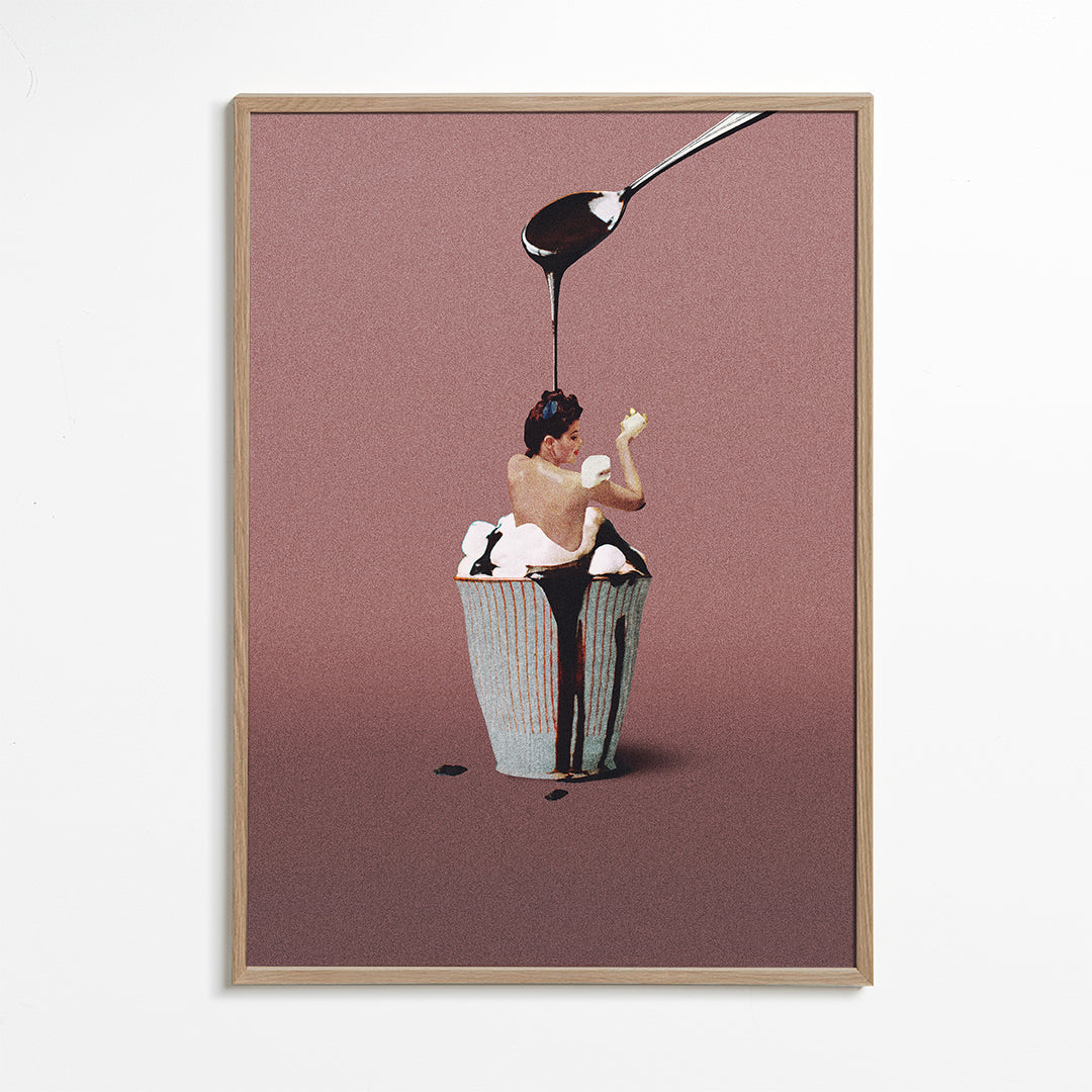 Keuken kunst met surreal cupcake