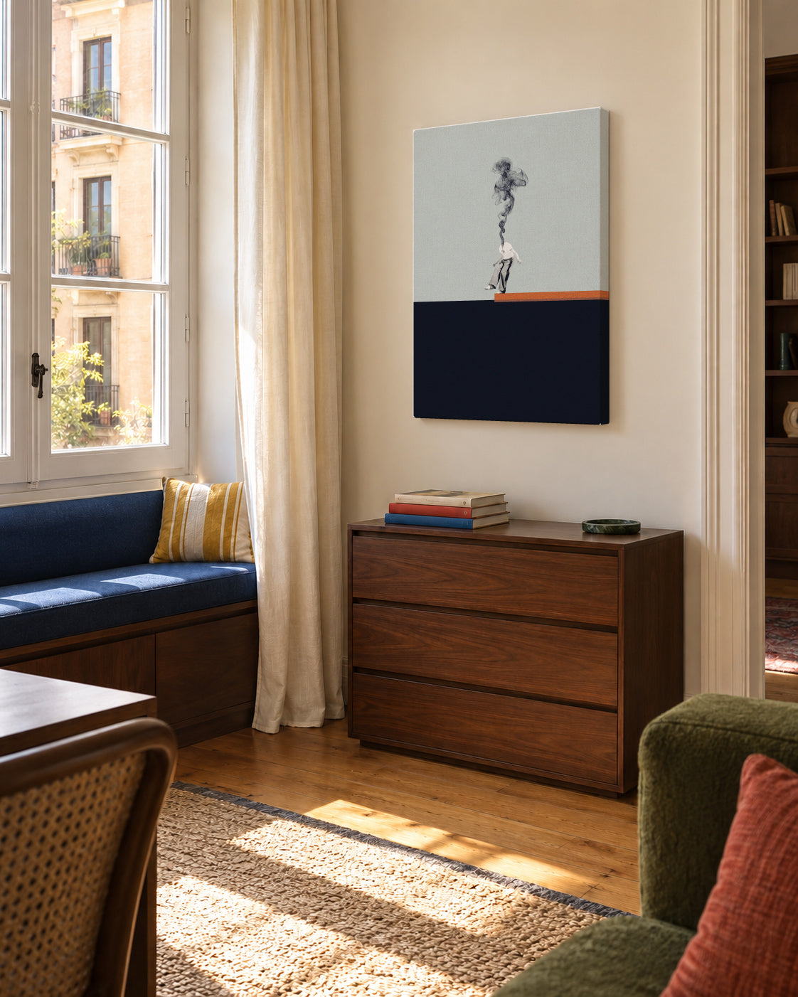 Hard decisions - Unframed canvas in an interior