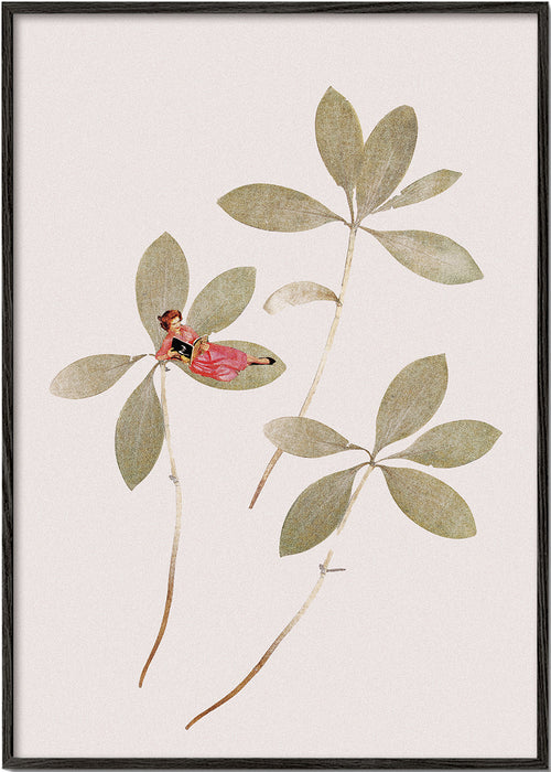 Botanische print met klein figuurtje
