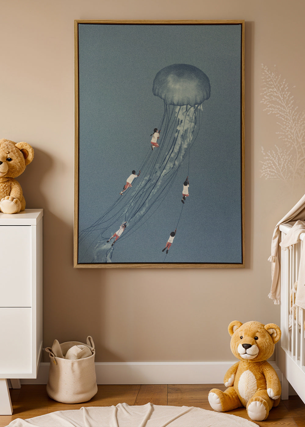 We came home smiling - Framed canvas in an interior