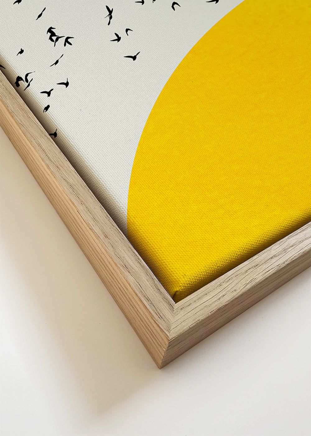Illustratie van een zwerm boven de minimalistische zon
