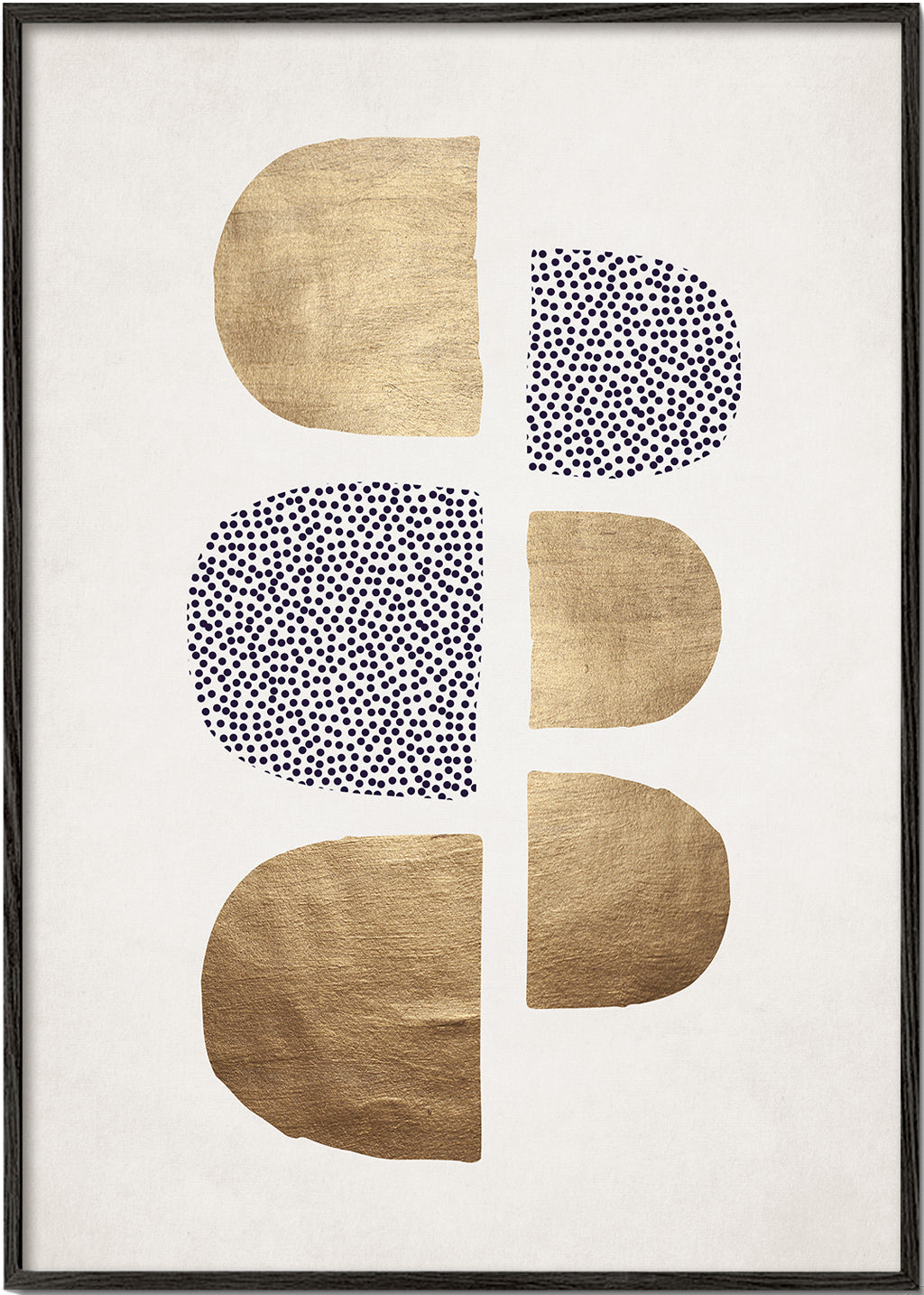 Geometrische poster met gouden vormen