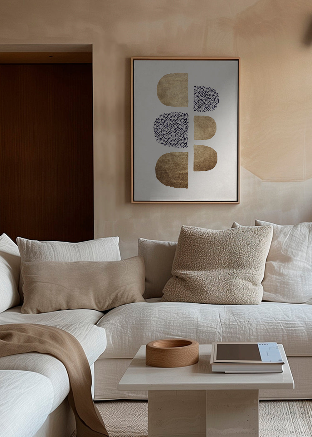Geometrische poster met gouden vormen