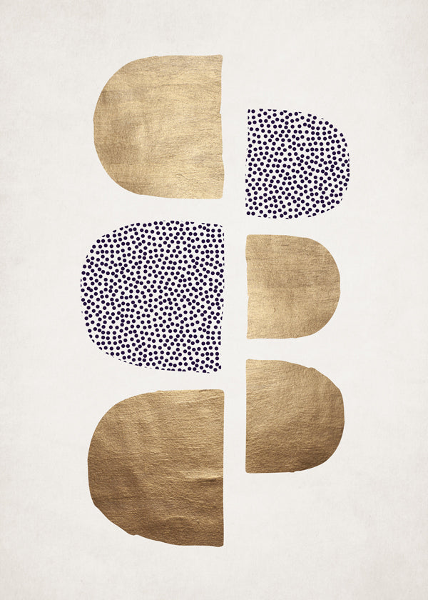 Geometrische poster met gouden vormen