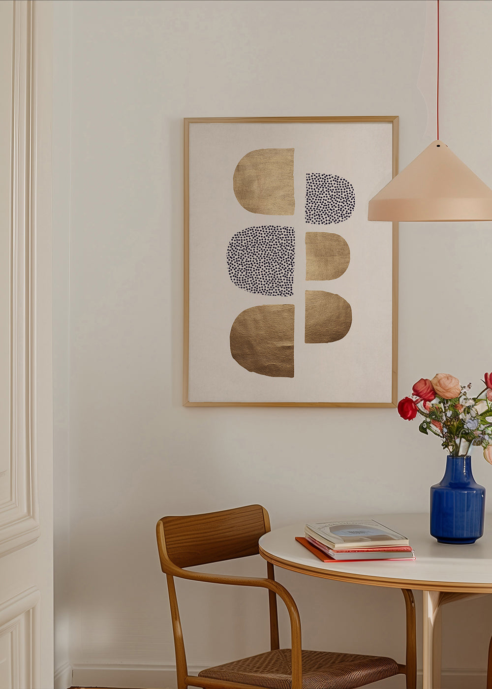 Geometrische poster met gouden vormen