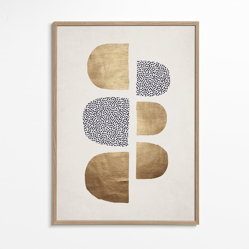 Geometrische poster met gouden vormen
