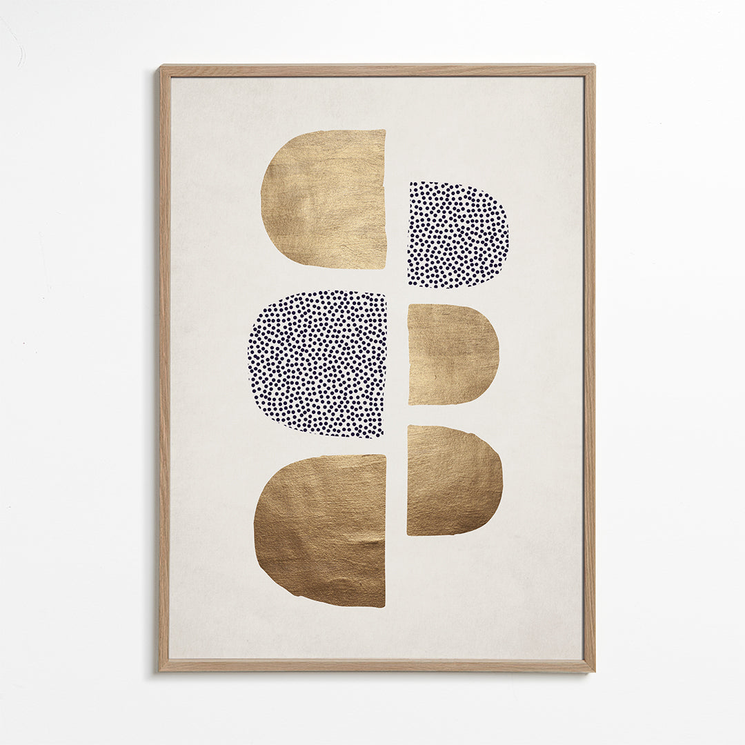 Geometrische poster met gouden vormen