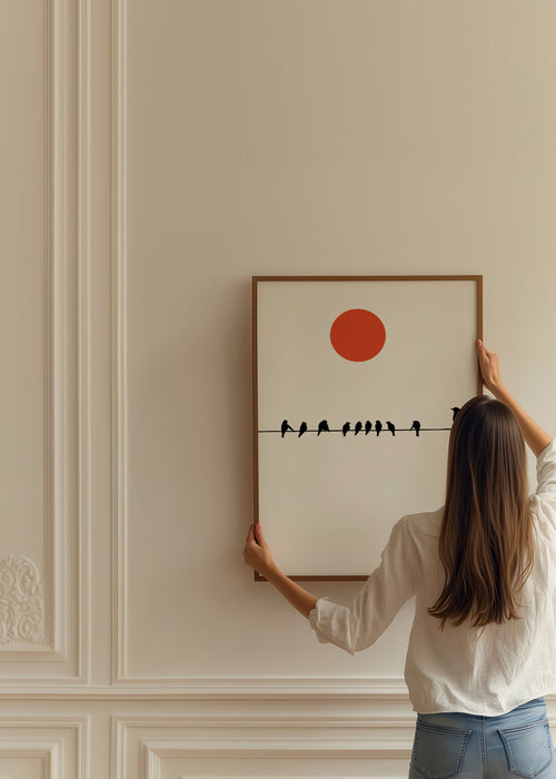 Sit and wait - Framed poster in an interior
