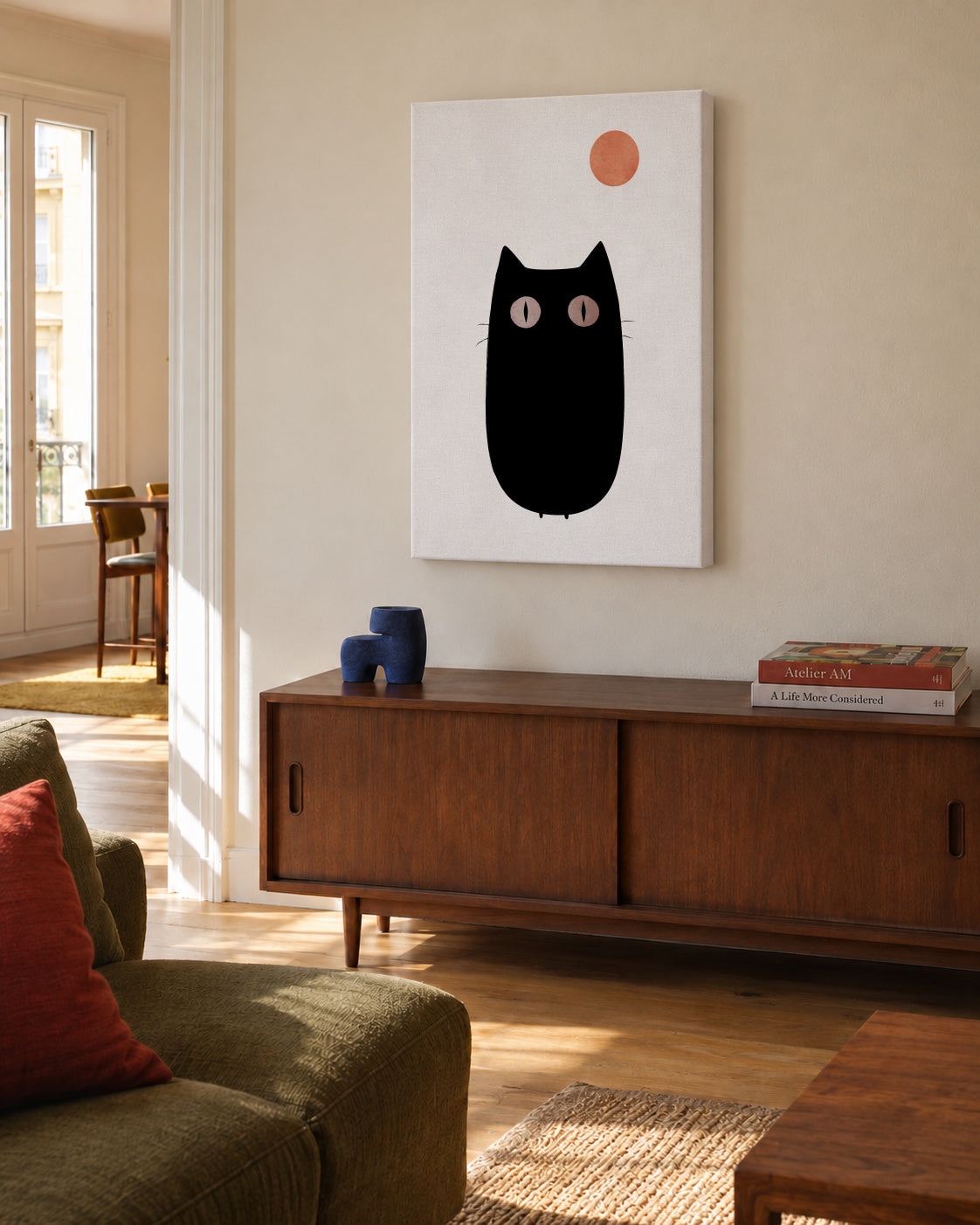 The cat - Unframed canvas in an interior