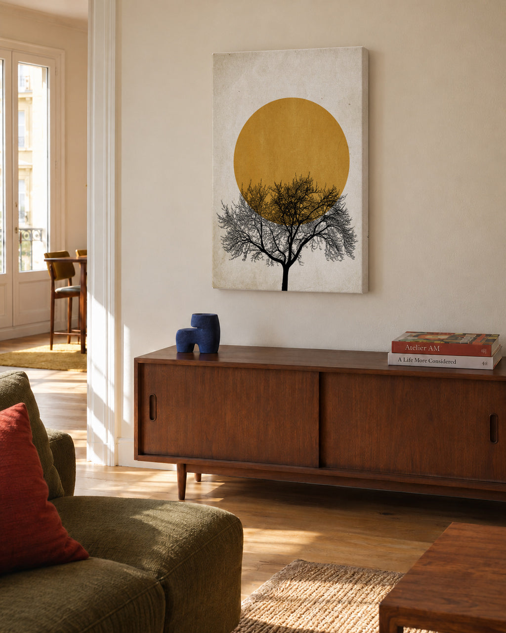 Winter sunrise - Unframed canvas in an interior