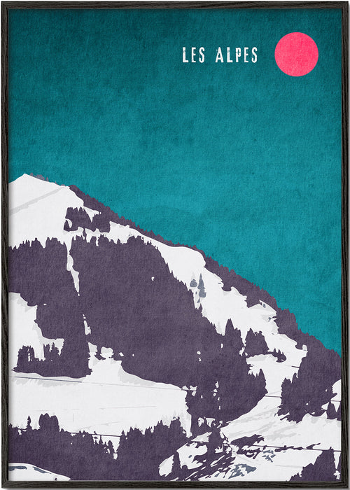 Landschap kunst Les Alpes poster